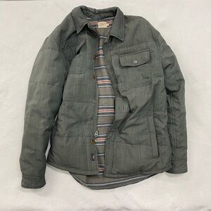 Faherty Green Quilted Button-Up Jacket